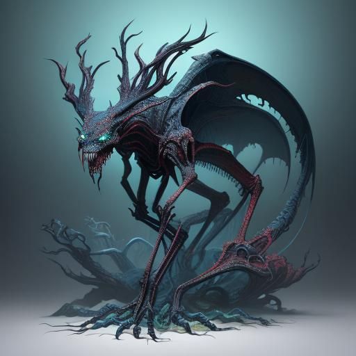 Emaciated Veinwalker Portrait in Dark Fantasy Style