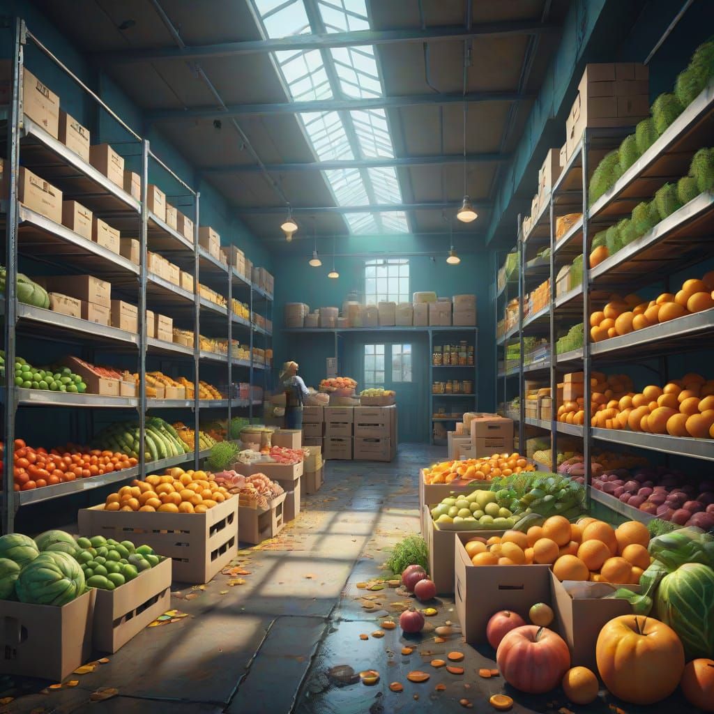Fantastical Food Bank Concept Art in Deep Color