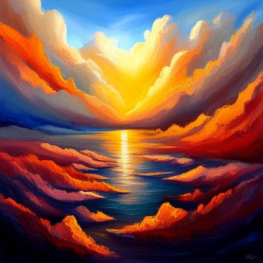 Abstract Art: Obscured Sun and Fleeting Happiness