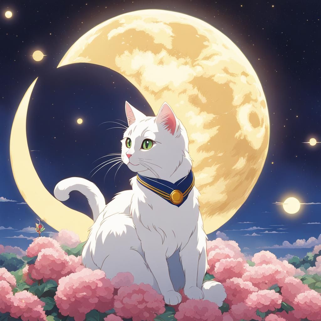 Cat as Sailor Moon in Anime Style