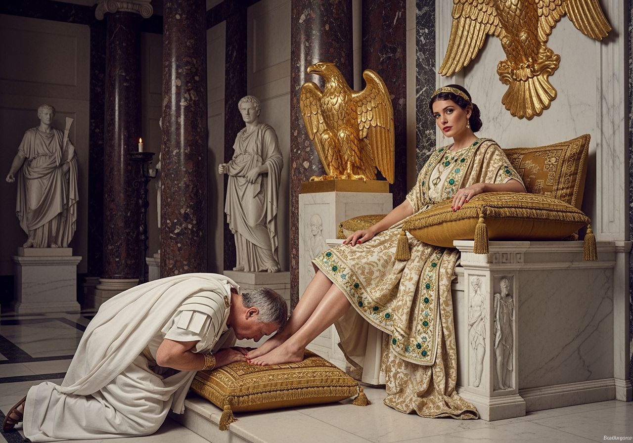 Empress Messalina on Her Throne in Lavish Style