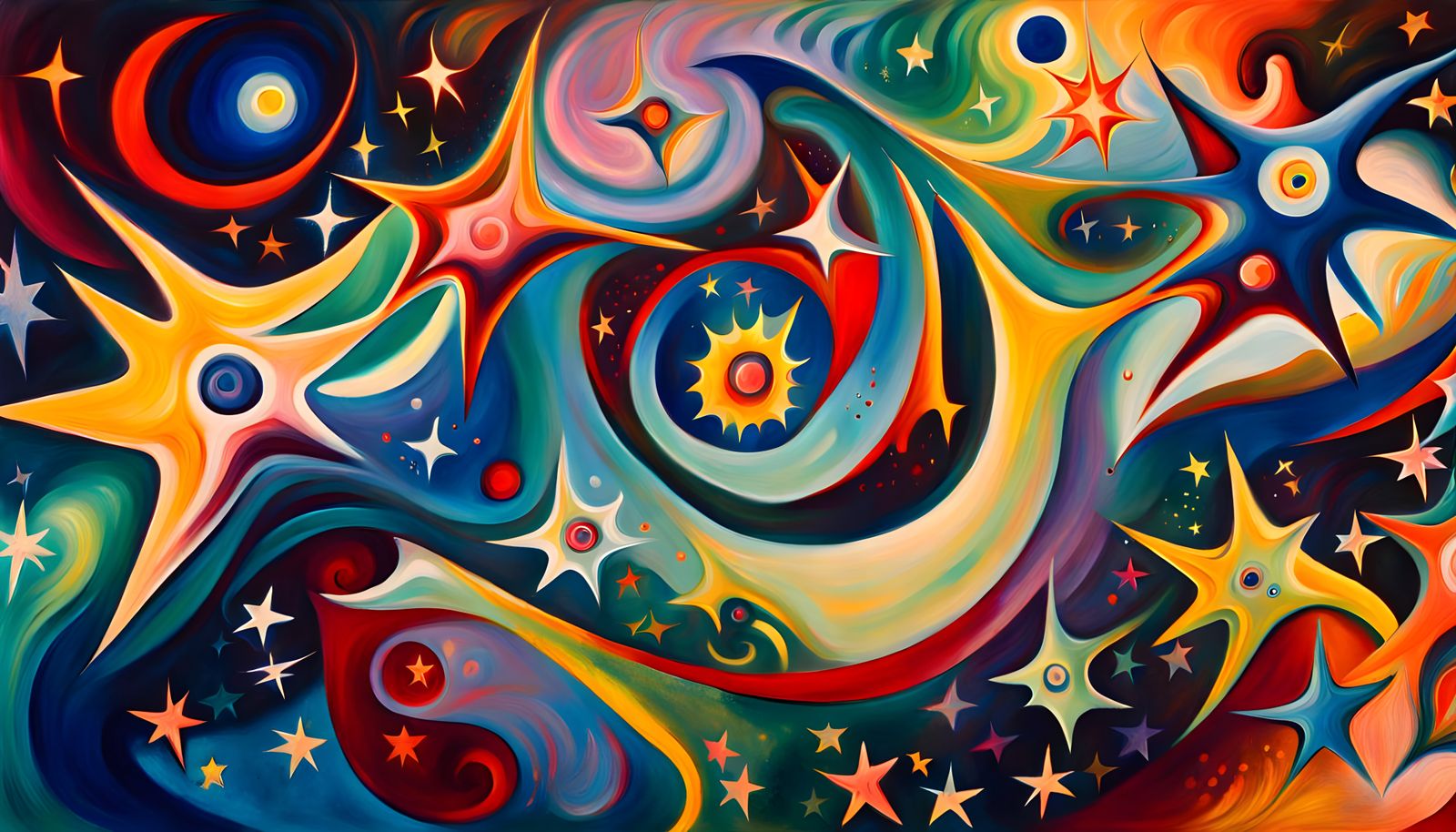 Iridescent Star Cluster Formation in Abstract Expressionism