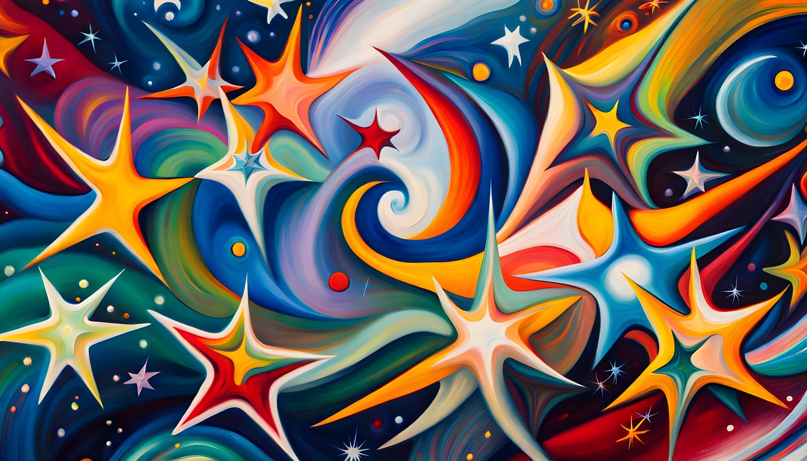 Cosmic Birth: Iridescent Star Cluster in Abstract Expression...