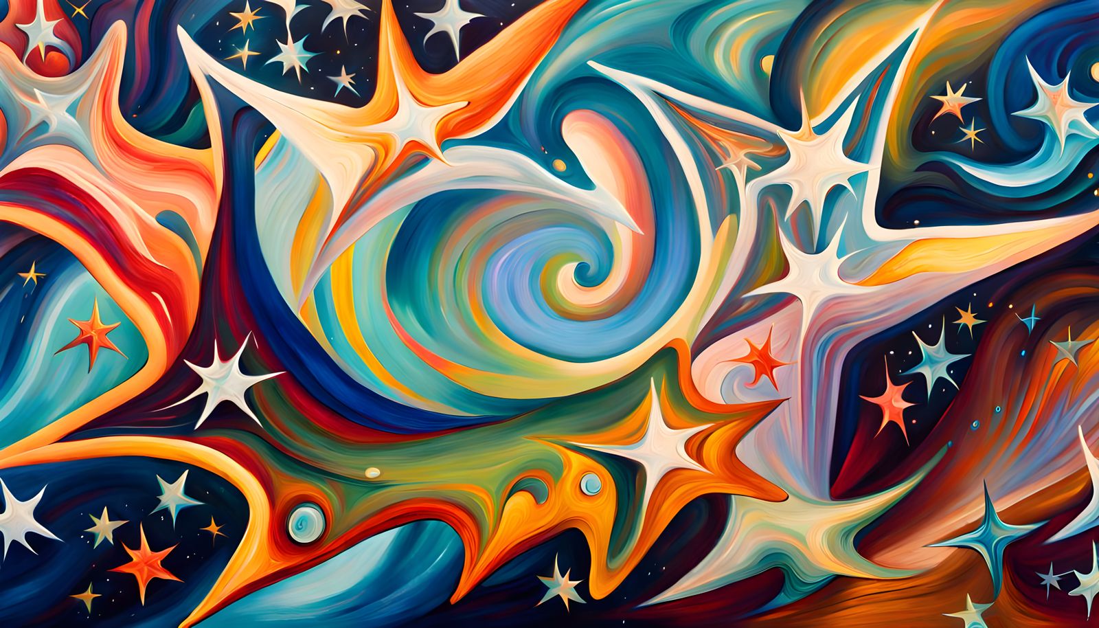 Iridescent Star Cluster Formation in Abstract Expressionism