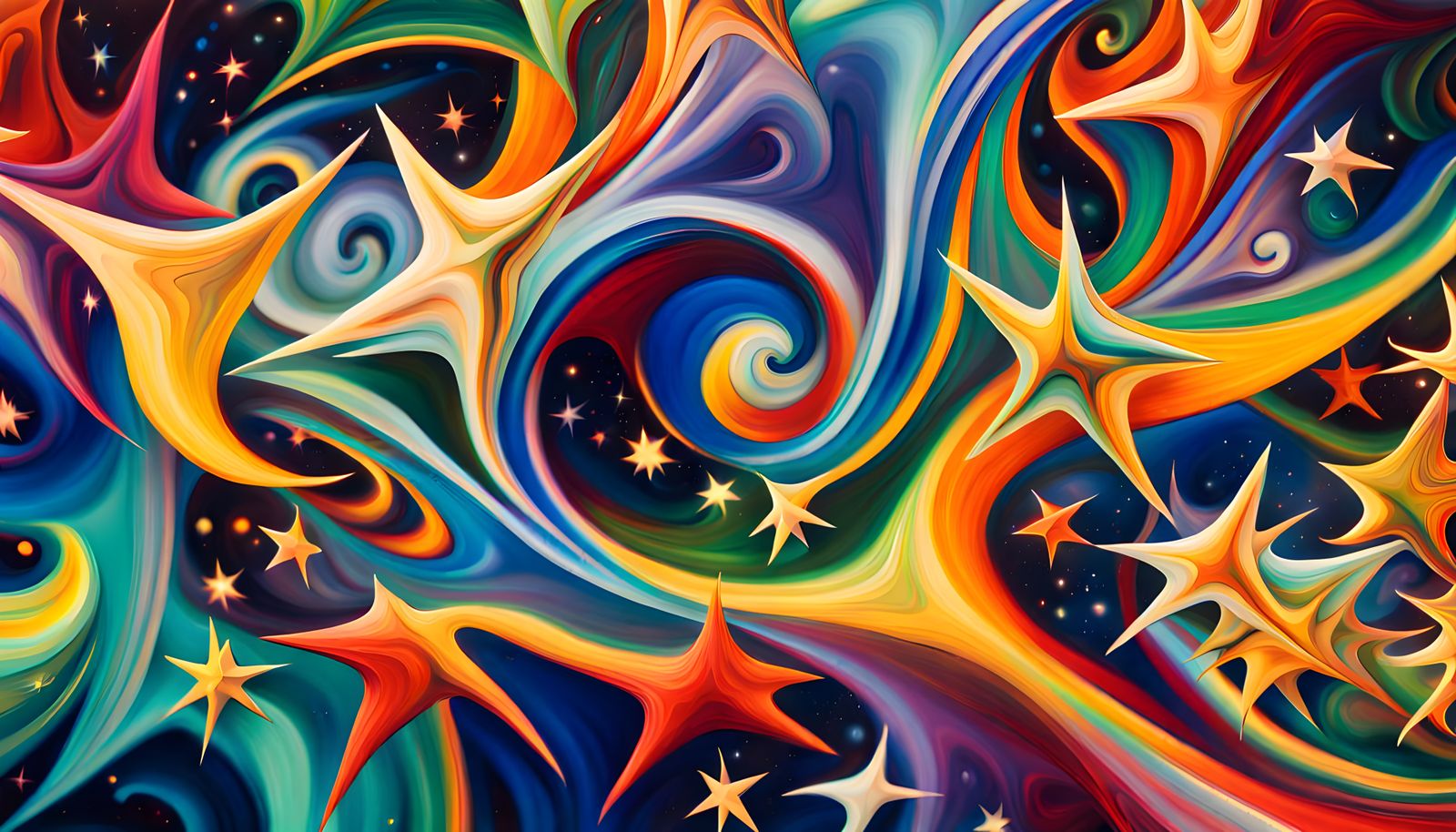 Iridescent Star Cluster Formation in Abstract Expressionism