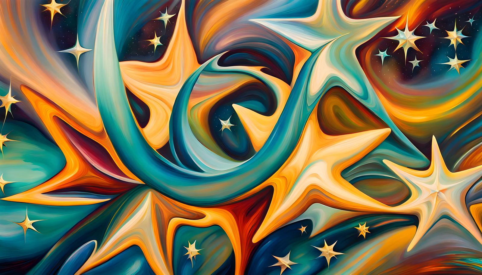 Iridescent Star Cluster Formation in Abstract Expressionism