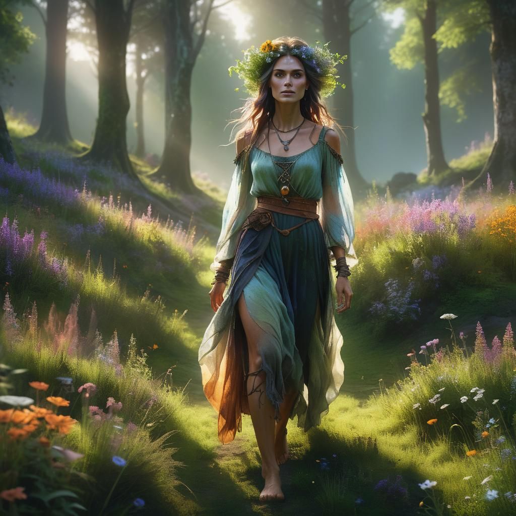 Earth Witch in Sunlight: Hyperrealistic Concept Art