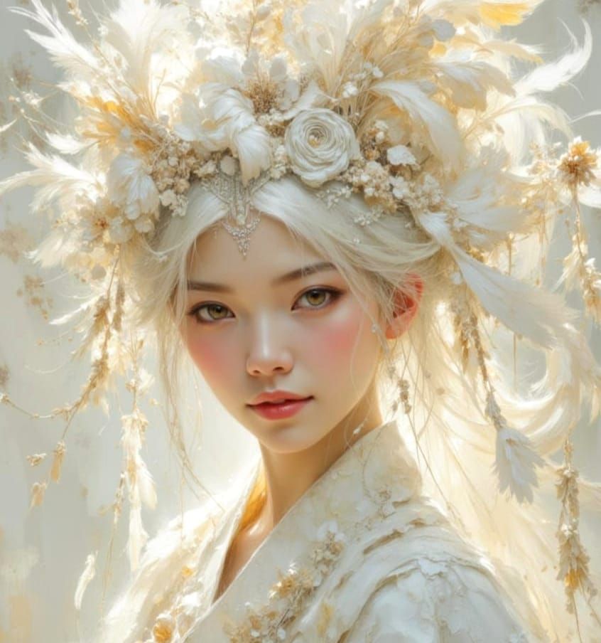 Romantic Era Chinese Lady with Elaborate Hairstyle