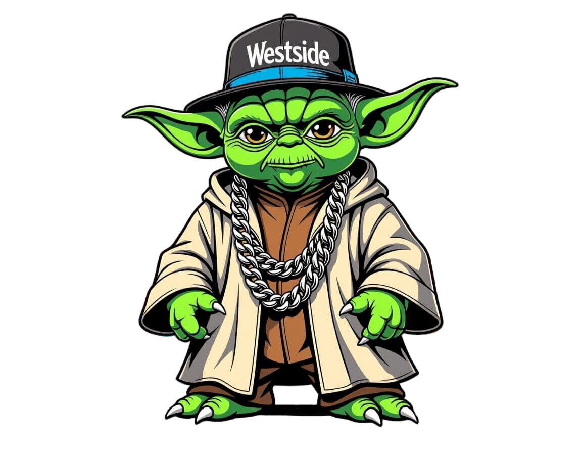 Westside Yoda Graphic on White