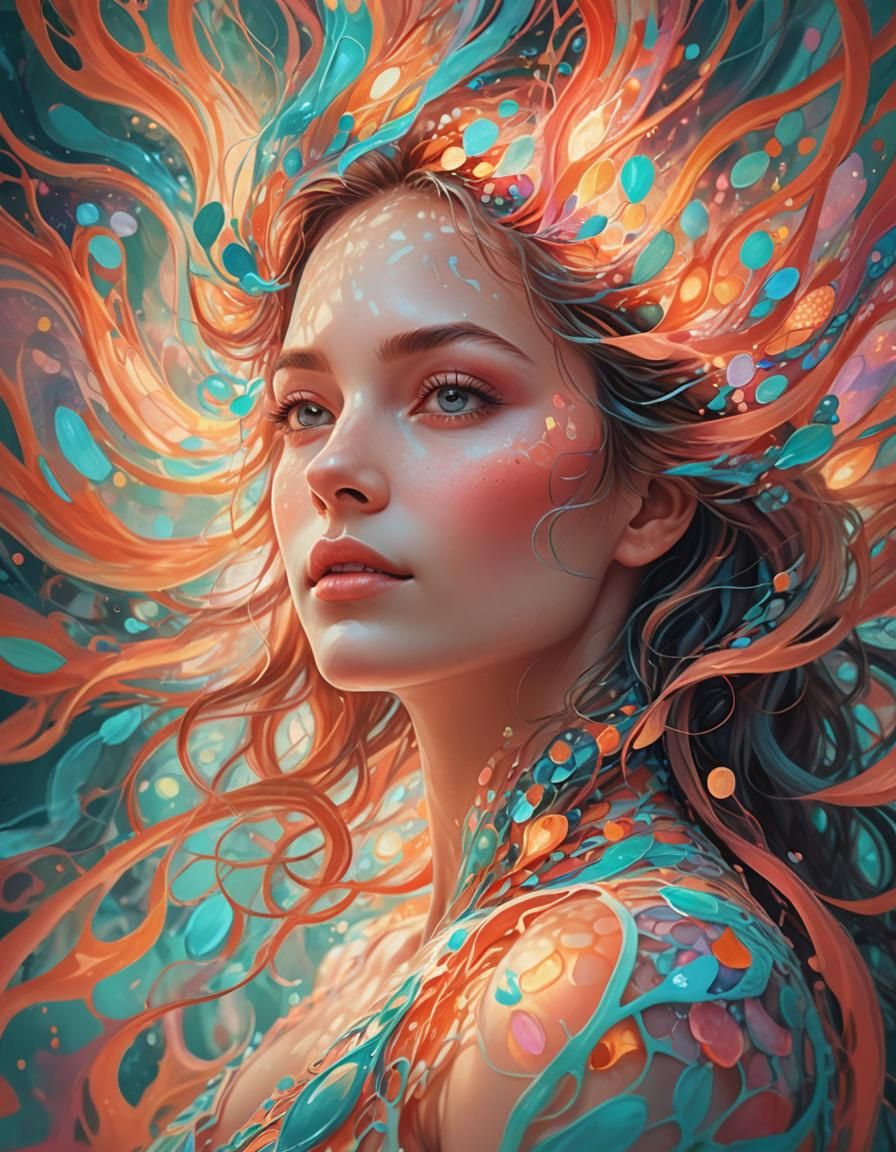 Radiant Cellular Glow in Vibrant Digital Art