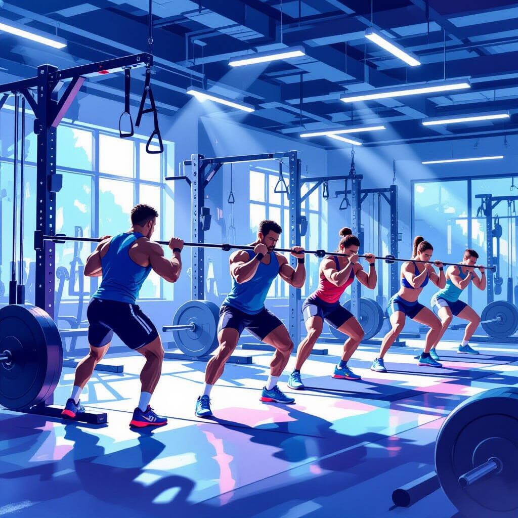 Athletes Train with Futuristic Equipment in High-Tech Facili...