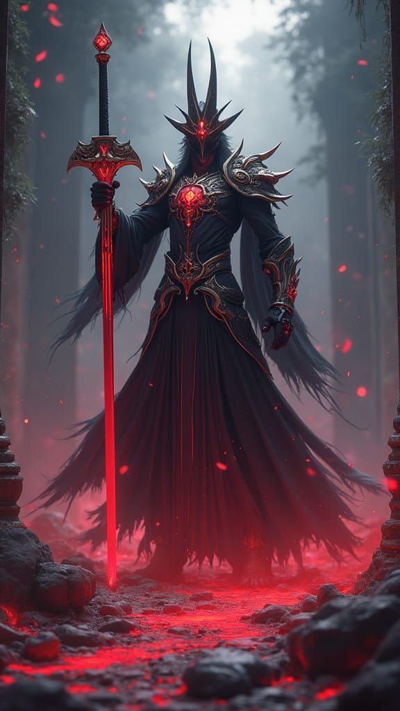 Weary Paladin Strikes Down Dark Sorcerer