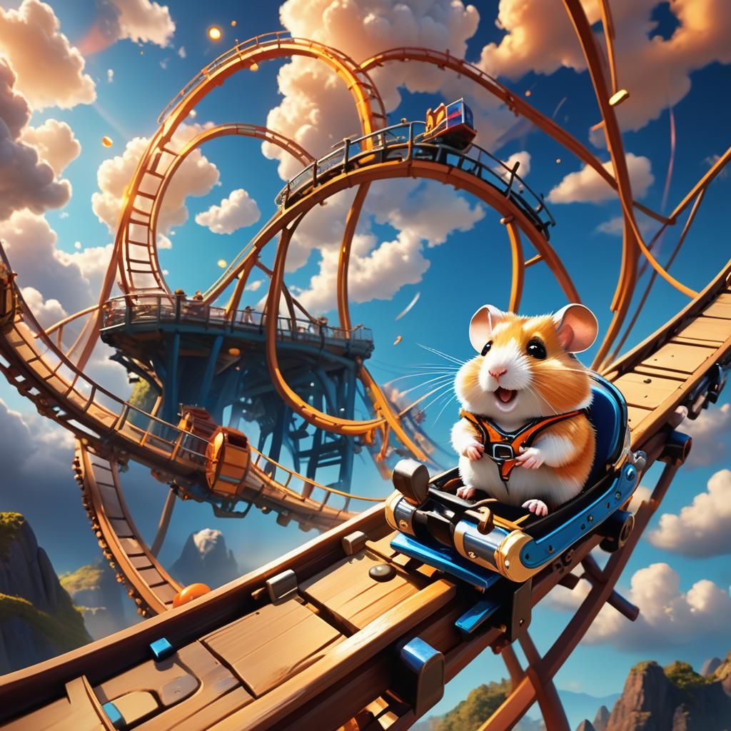 Hamster's Whimsical Rollercoaster Ride: Fantastical Concept ...