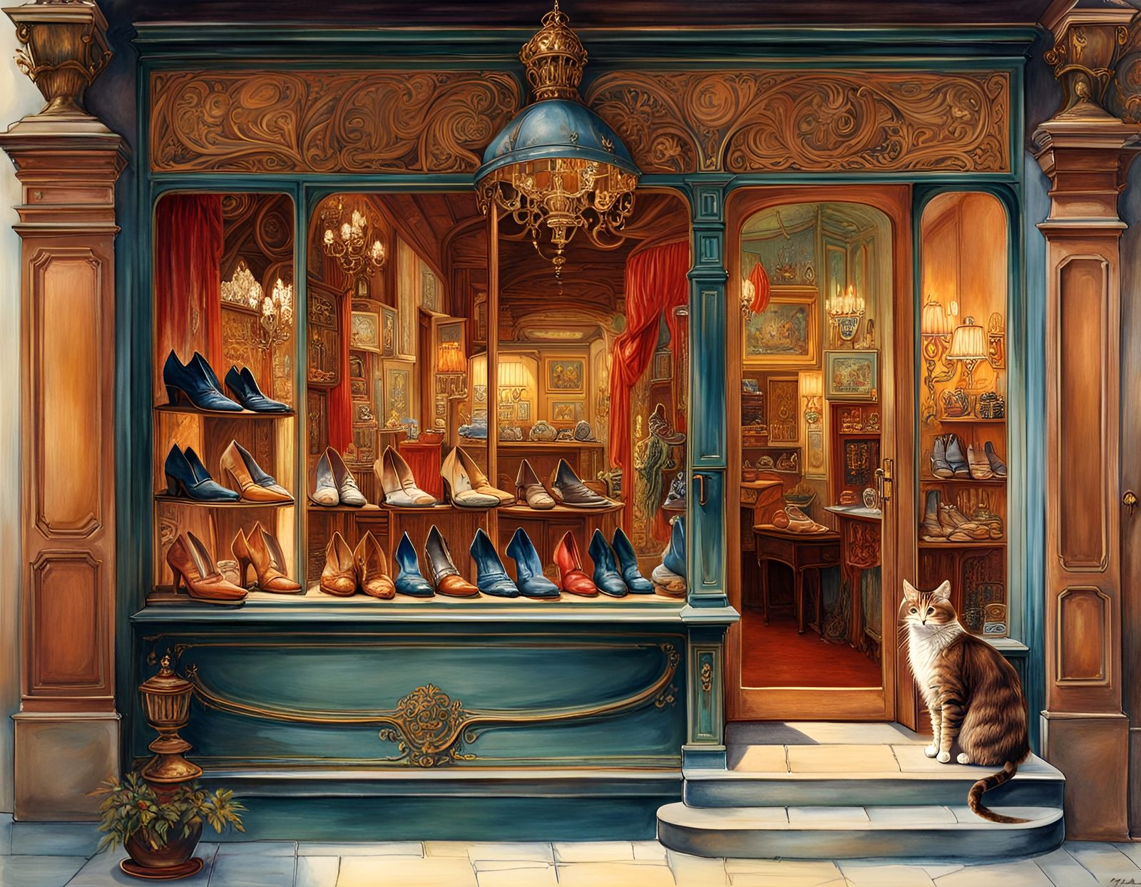 Italian Shoemaker's Shop in Art Nouveau Style