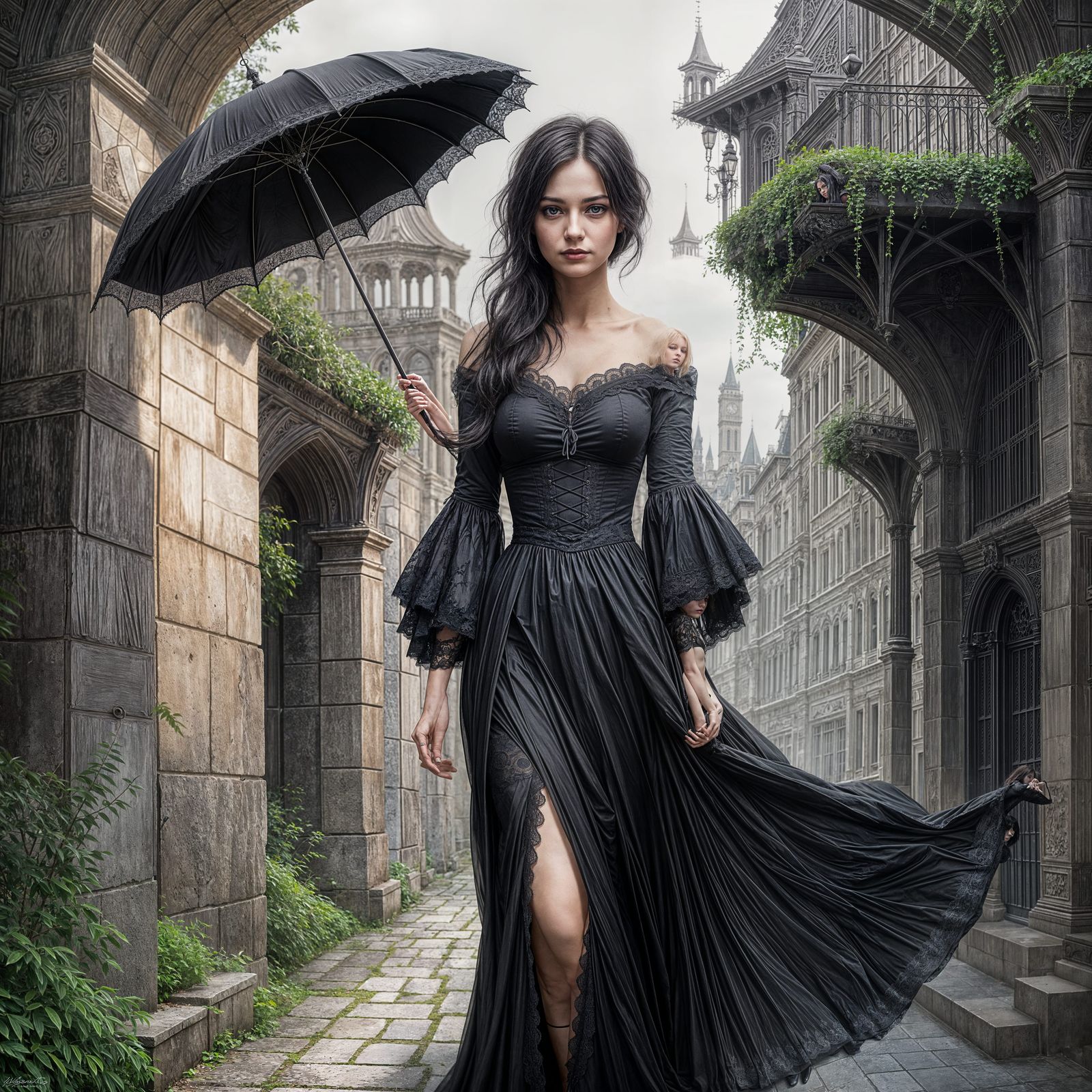 Gothic Goddess with Broken Beauty