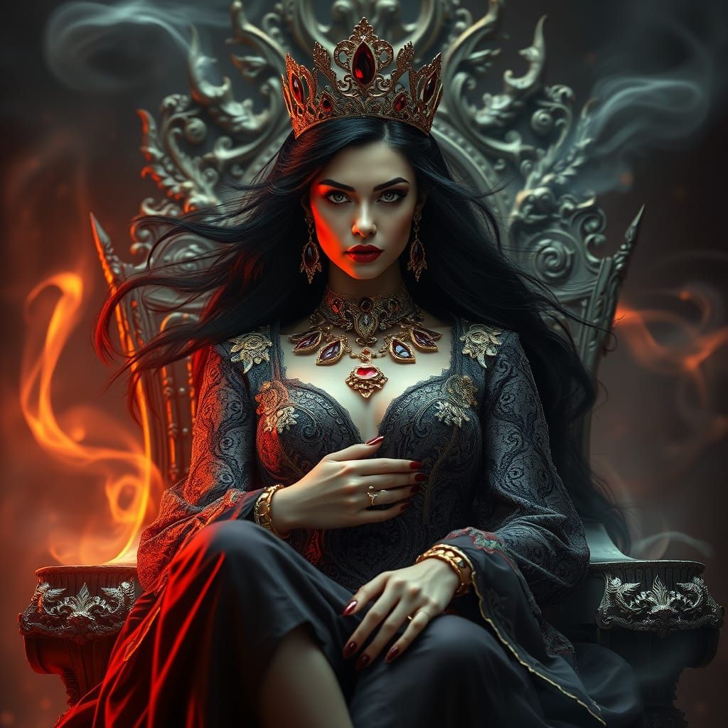 Dark Fantasy Empress on Shadow Throne