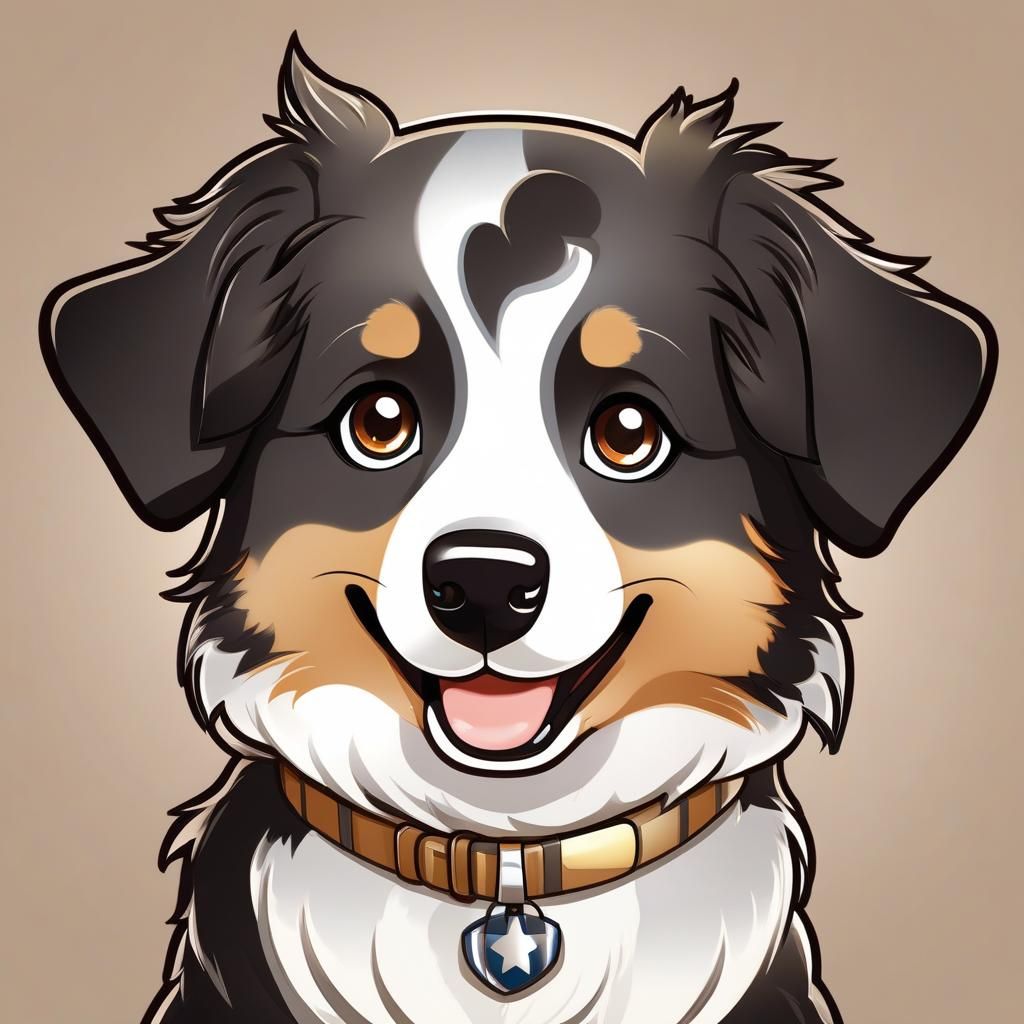 Chibi Kawaii Australian Shepherd in Anime Style