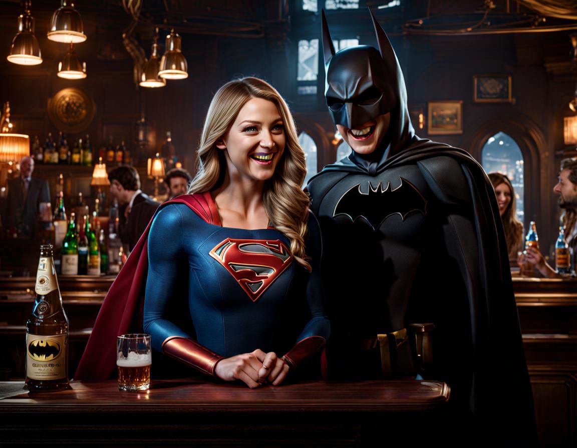 Melissa Benoit as Supergirl with Batman