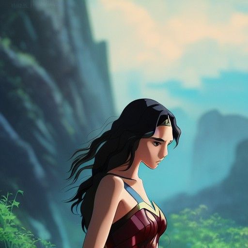 Gal Gadot as Anime Key Visual