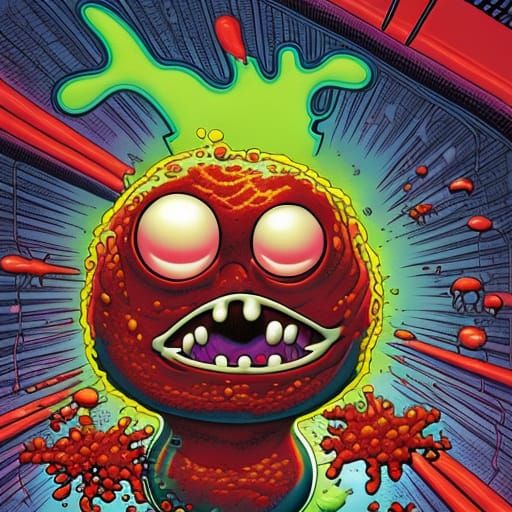 Meatwad Psychic Cyclops in Hyperrealistic Comic Art
