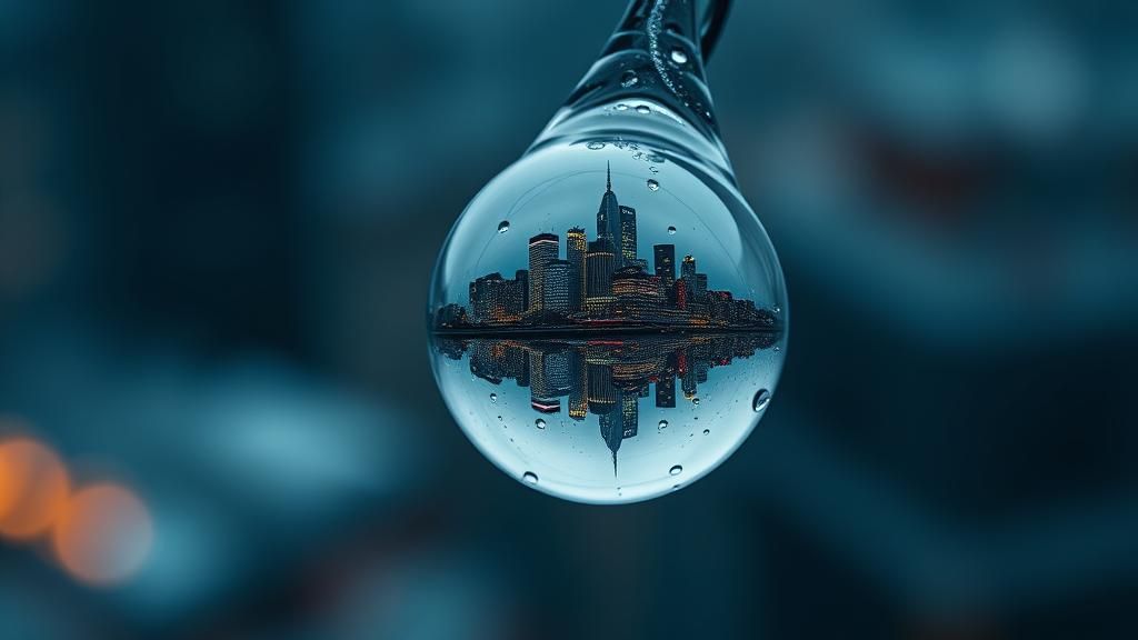 Raindrop Cityscape: Macro Photography with Bokeh