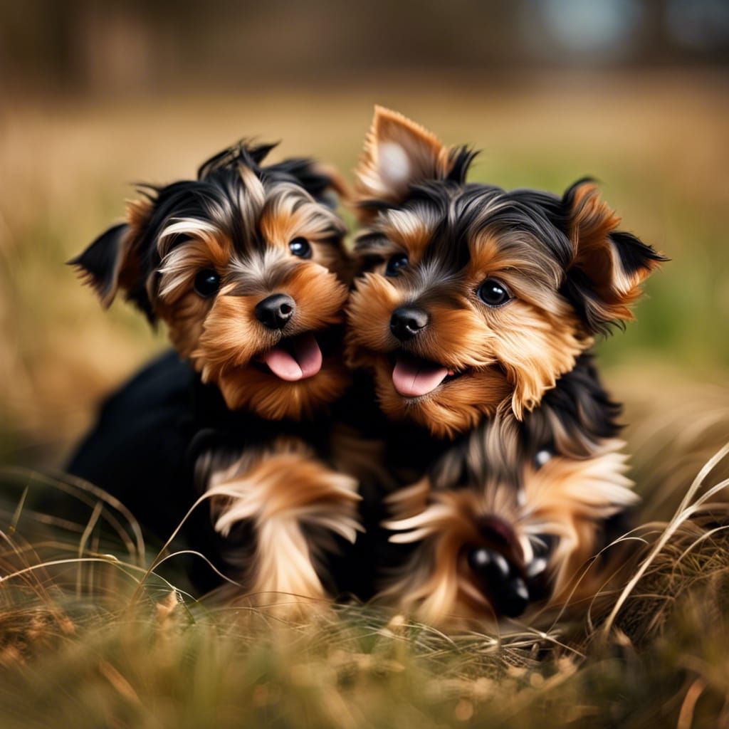 Yorkshire Terrier Puppies Playing: A Celebration of Friendsh...