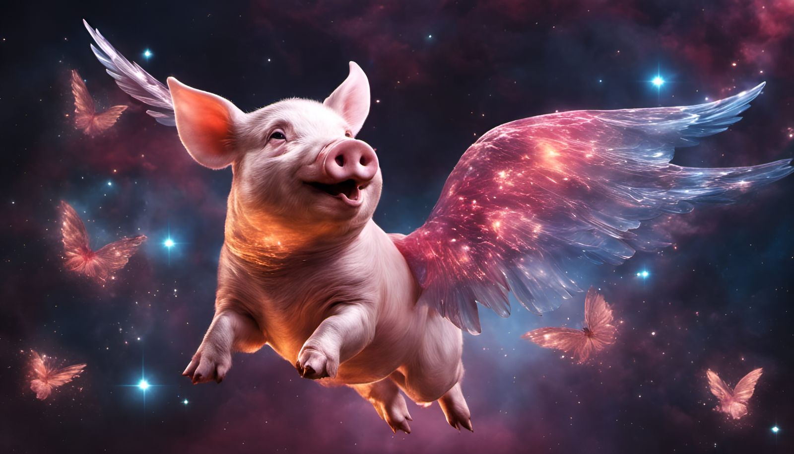 superpig superpower: i can finally fly! 🪐🐷🪽