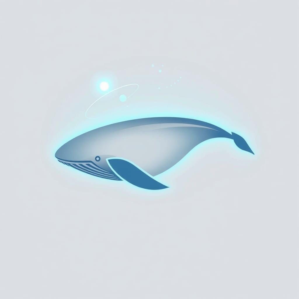 Sleek Whale Logo in Futuristic Minimalist Style