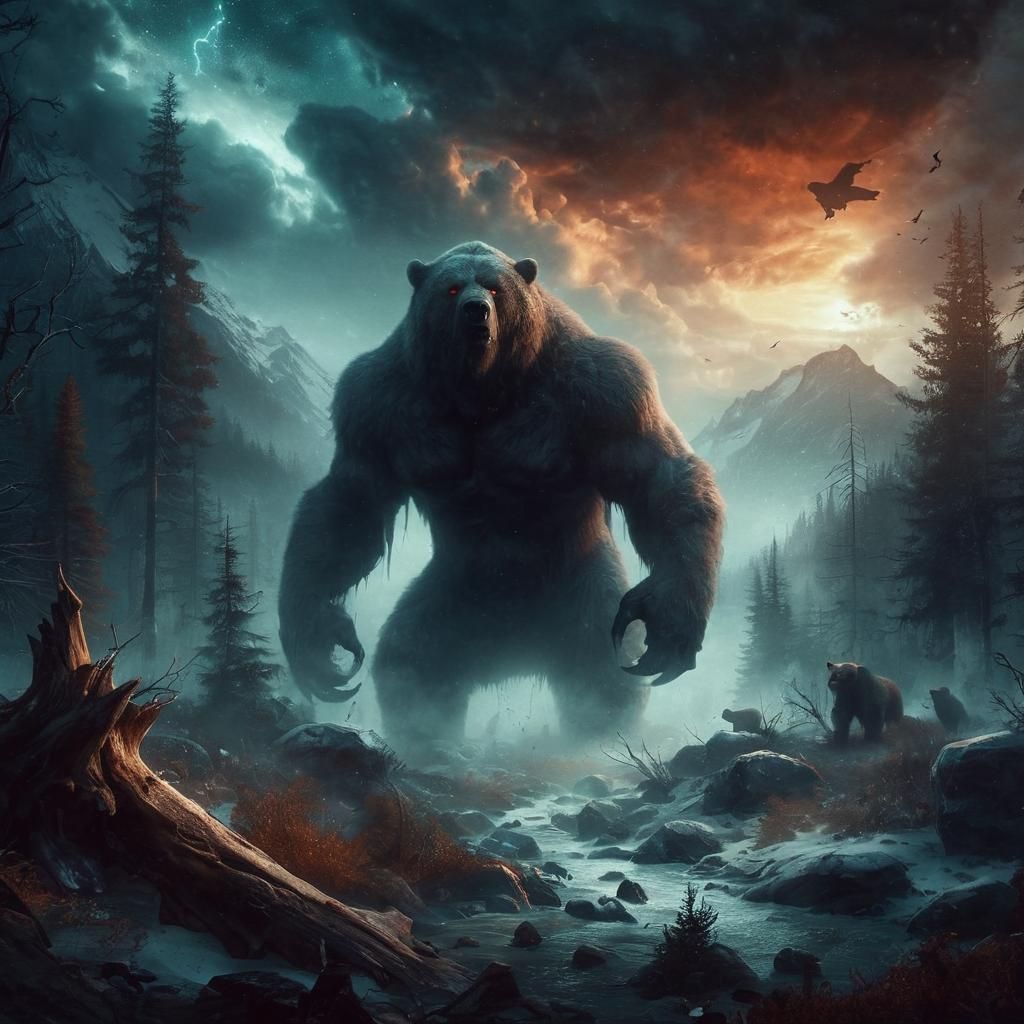 Armored Bear-Titan in Elemental Darkness