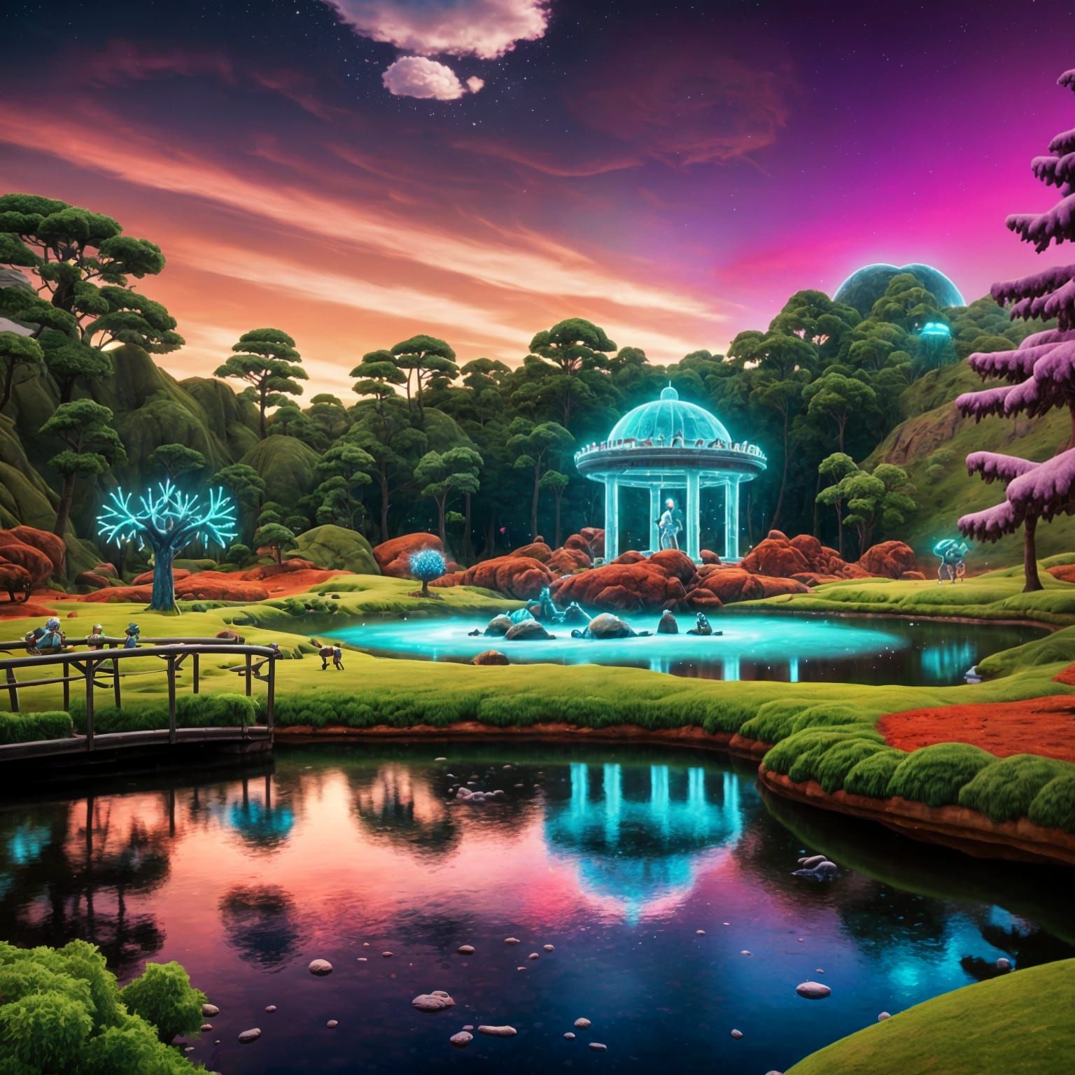 Rick and Morty vs Santa in 3D Cinematic Style