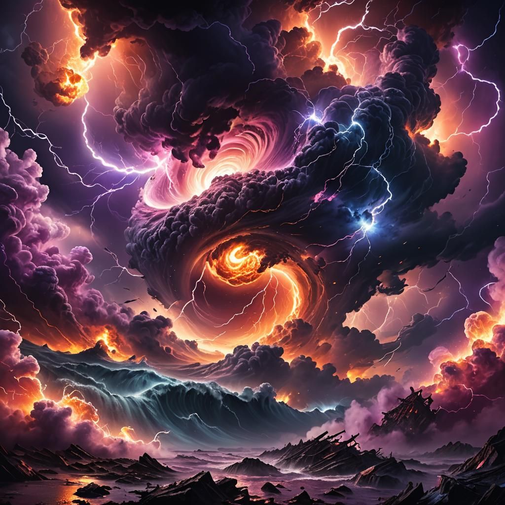 Planet-Devouring Hurricane in Fantasy Art Style