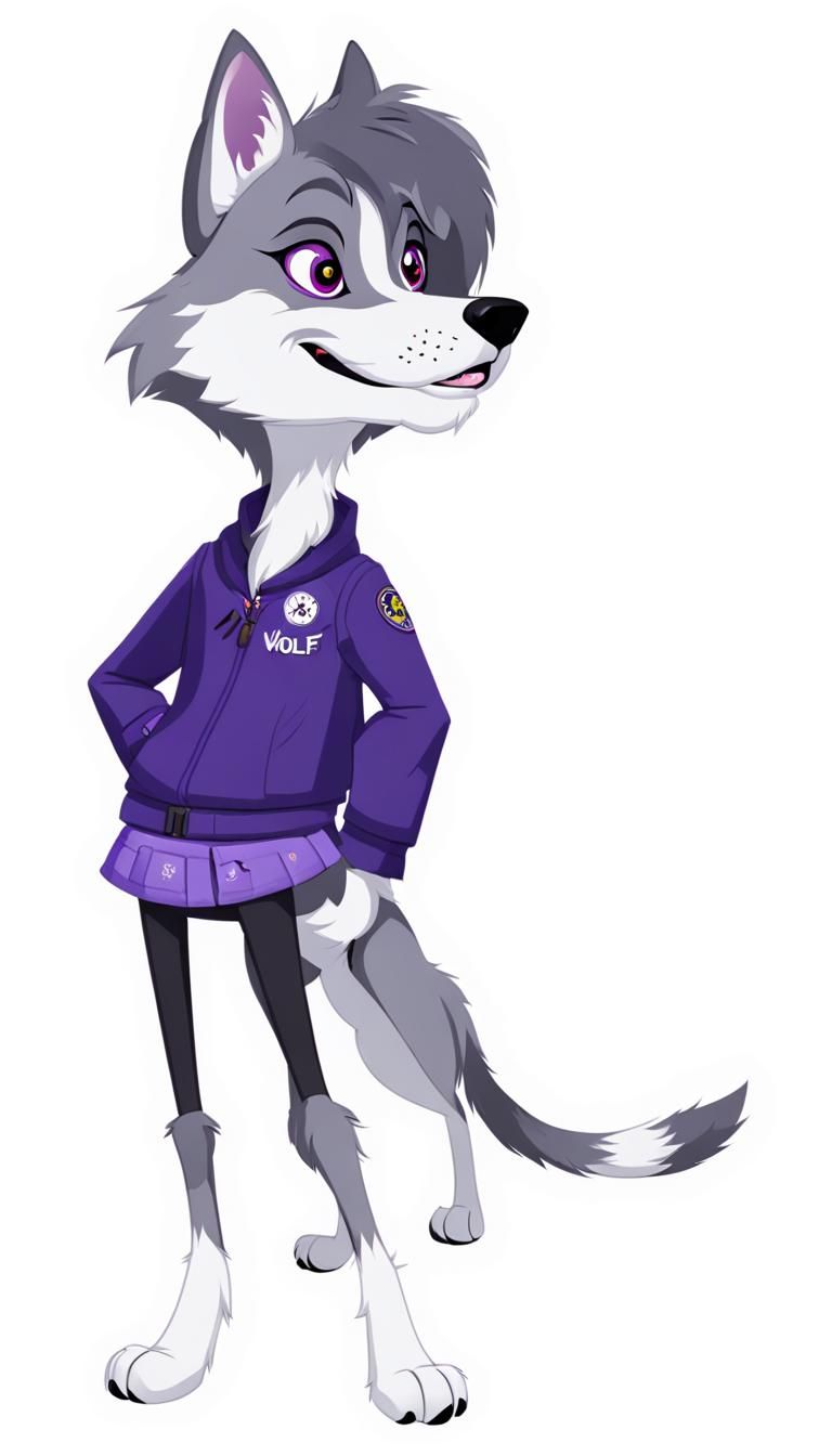 Violet the Wolf: Mascot and Character Illustration
