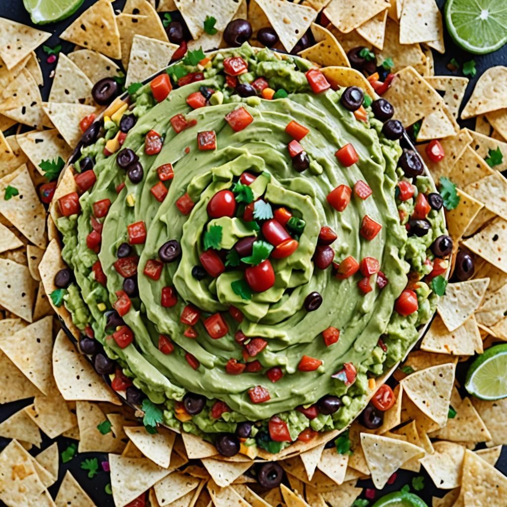 Guacamole Dip and Loaded Nachos Still Life