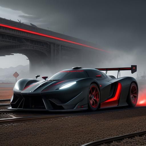 Futuristic Racecar Drifting and Leaving Sparks