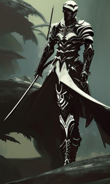 Elf Vampire Warrior in Arcane Armor, Dark Fantasy Art