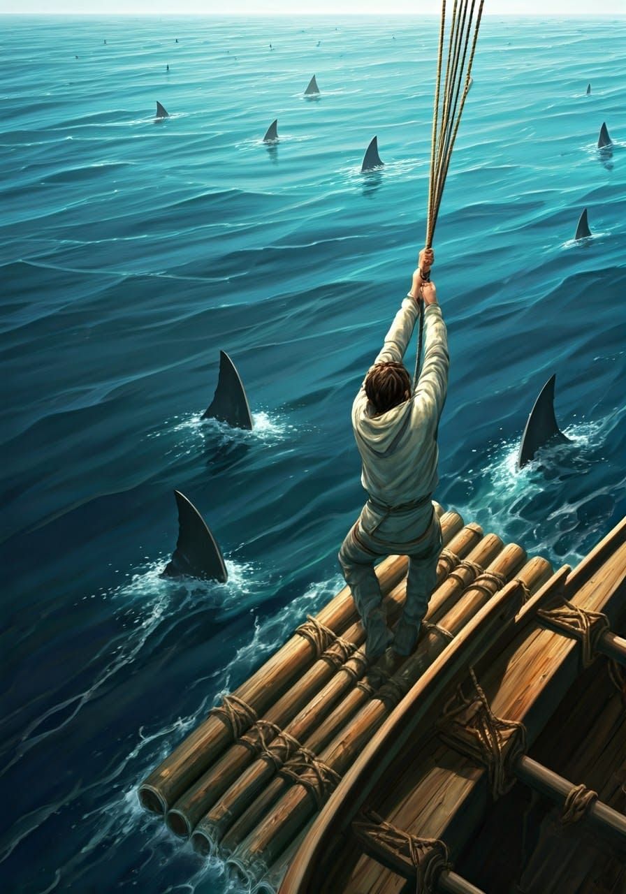 Raft Escape: Shark-Infested Waters Adventure