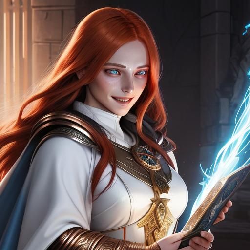 Aasimar Cleric Worshipping, Comic Book Art