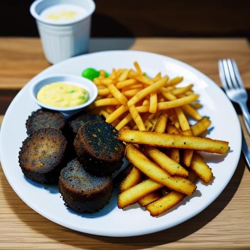 Classic Fish and Chips with Black Pudding