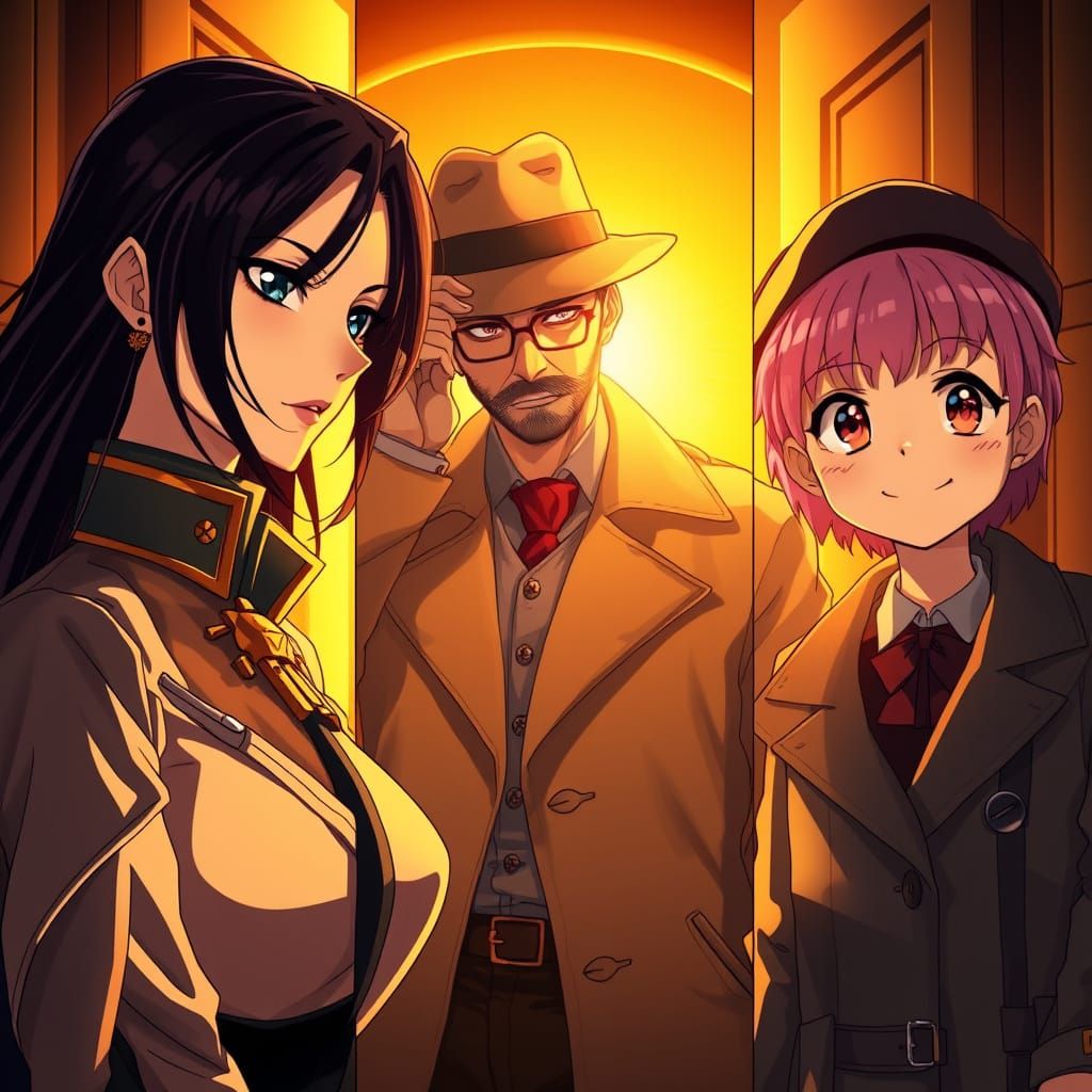 Deadly Elegance Meets Whimsy in Anime-Style Split-Panel Illu...