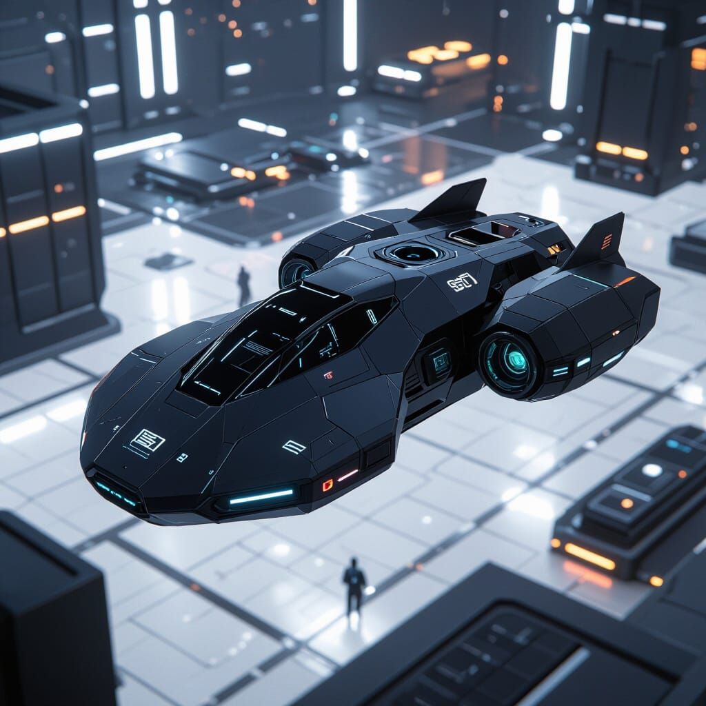 Futuristic Stealth Robot Scans Military Base