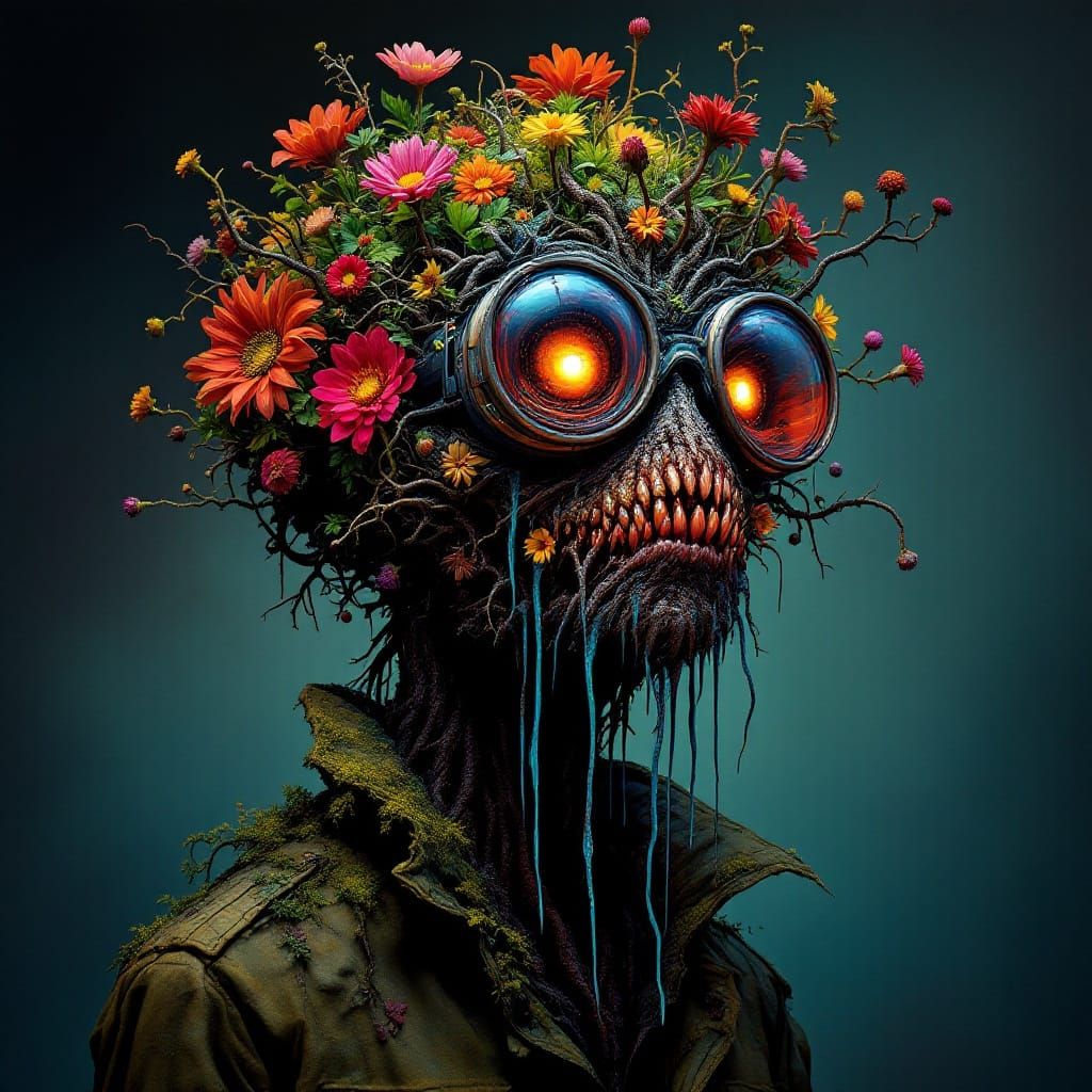 Twisted Organic Form in Bioluminescent Bloom