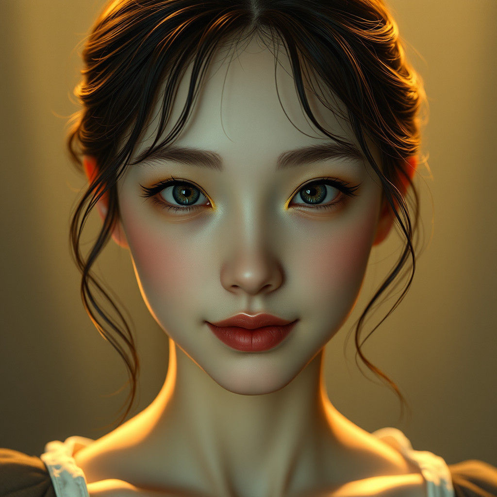 Renaissance Portrait with Porcelain Skin in Artgerm Style