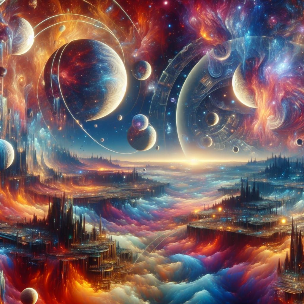 Galactic Federation: Detailed Matte Painting in Deep Color