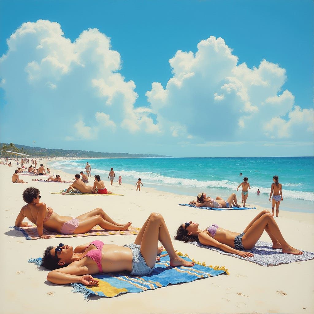 Seaside Relaxation in Impressionist Style