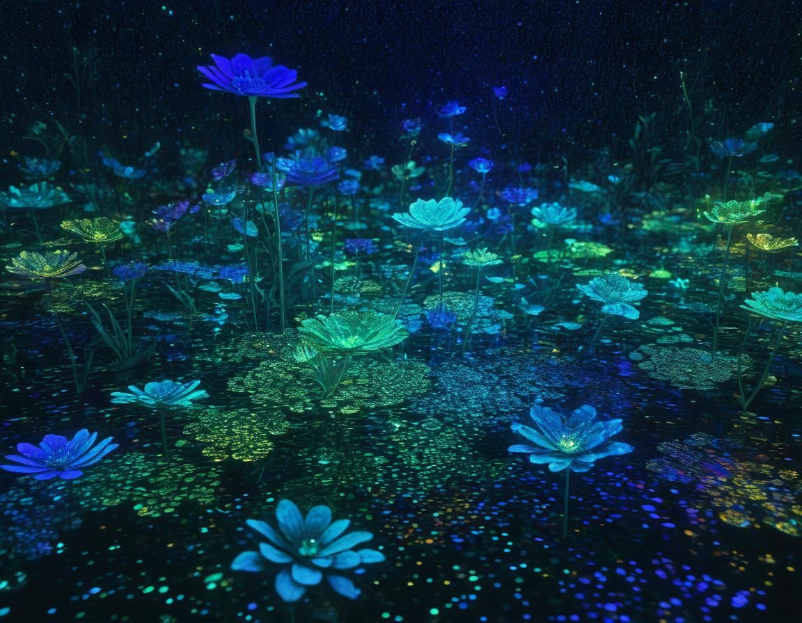 Ethereal Hologram Floral in a Dreamcore Style