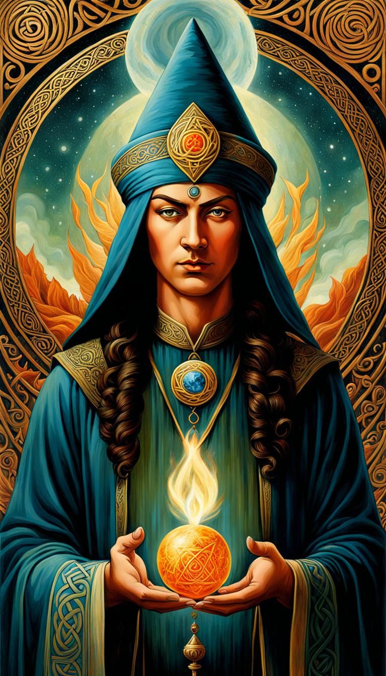 TAROT card of the  Magician.  "Siddhi" A powerful magician o...