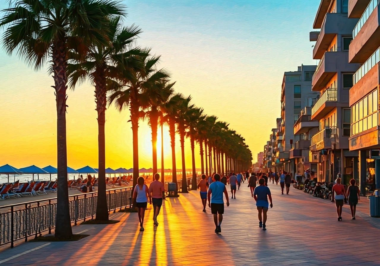 Vibrant Beach Sunset in Fauvist Style