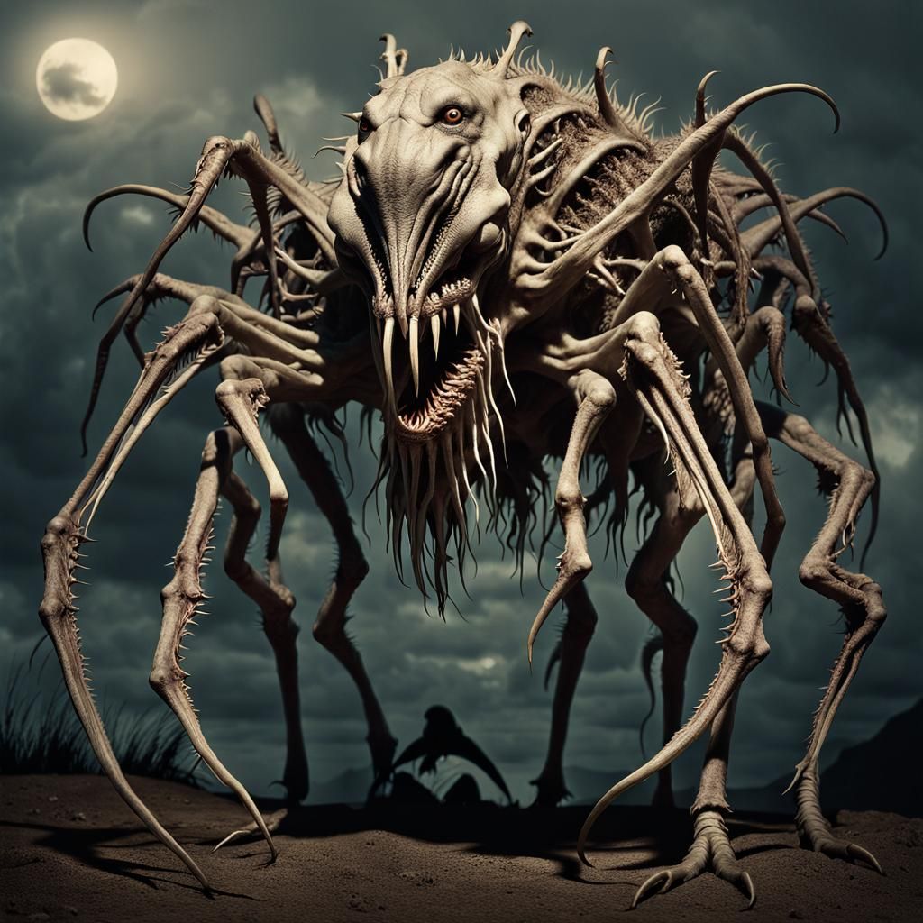 Grotesque Chaos Daemon and Penguin in Sepia