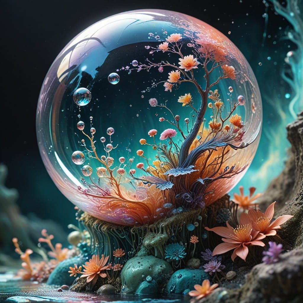 Majestic Iridescent Shidazzle in Dreamlike Wet Watercolor Hu...