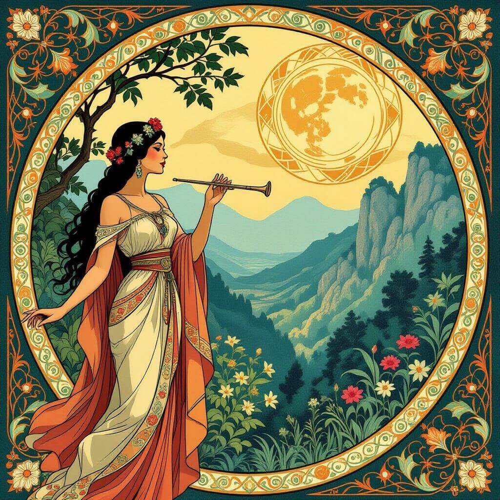 Art Nouveau and Deco Ancient Echoes in Vibrant Nature